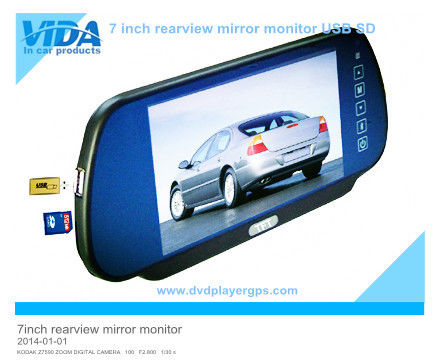 7inch Car Rearview Mirror Monitor with MP5 USB SD bluetooth
